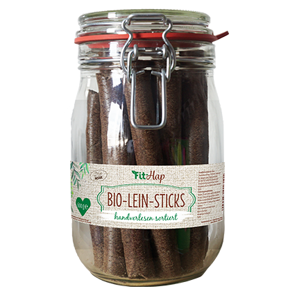 Fit-Hap Bio-Lein Sticks 600g – naturalne BIO smakołyki z lnu dla psów i koni