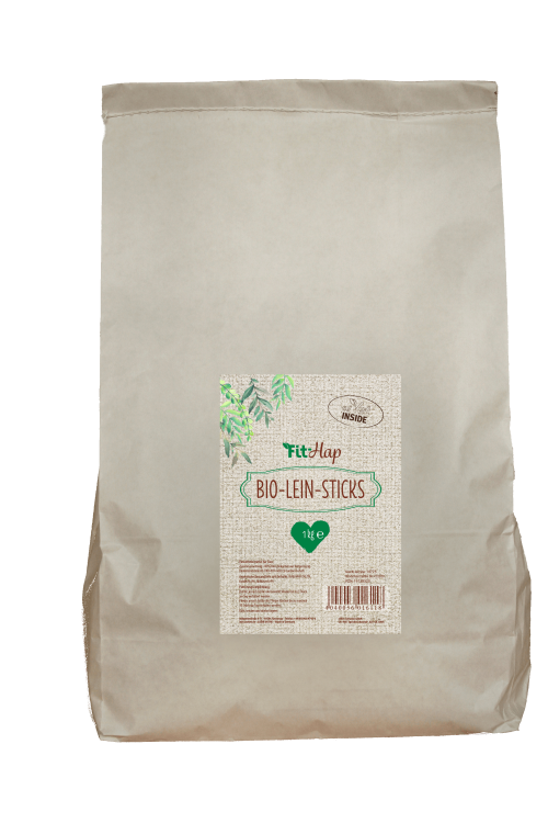 Fit-Hap Bio-Lein Sticks 1kg – naturalne BIO smakołyki z lnu dla psów i koni