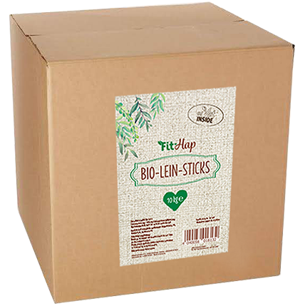 Fit-Hap Bio-Lein Sticks 10kg – naturalne BIO smakołyki z lnu dla psów i koni