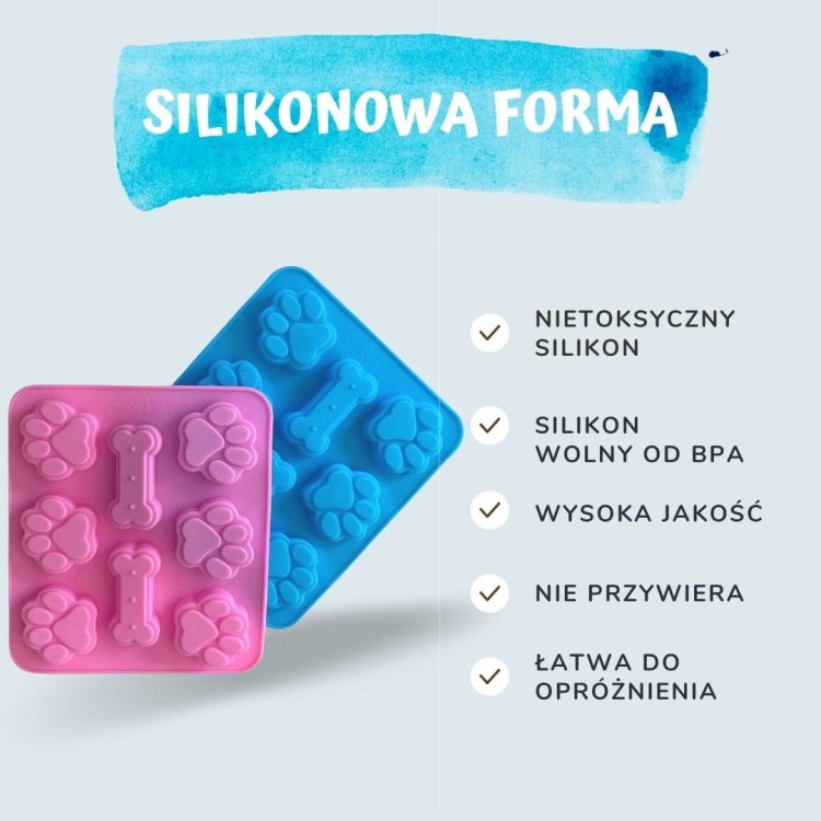 silikonowa foremka łapki do lodu, czekoladek wypieków róż i niebieski (3).jpg