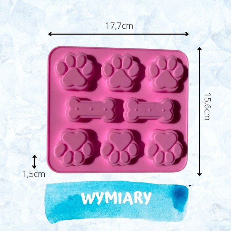silikonowa foremka łapki do lodu, czekoladek wypieków wymiary pink.jpg