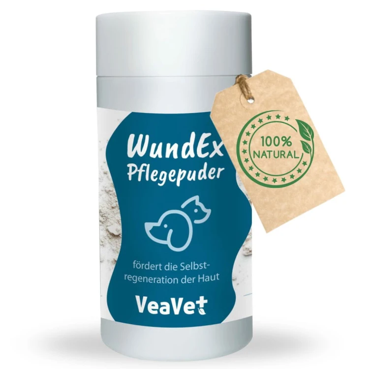 cdVet VeaVet WundEx Pflege Puder 90g - naturalny puder do pielęgnacji mokrych ran, ropnych, sączących się ran psów, kotów .jpg