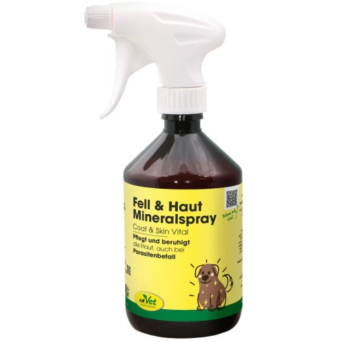 Naturalny spray na swędzącą skórę i matową sierść psa i kota – z aloesem i olejkiem z drzewa herbacianego – cdVet Fell & Haut Mineralspray 500 ml.jpg