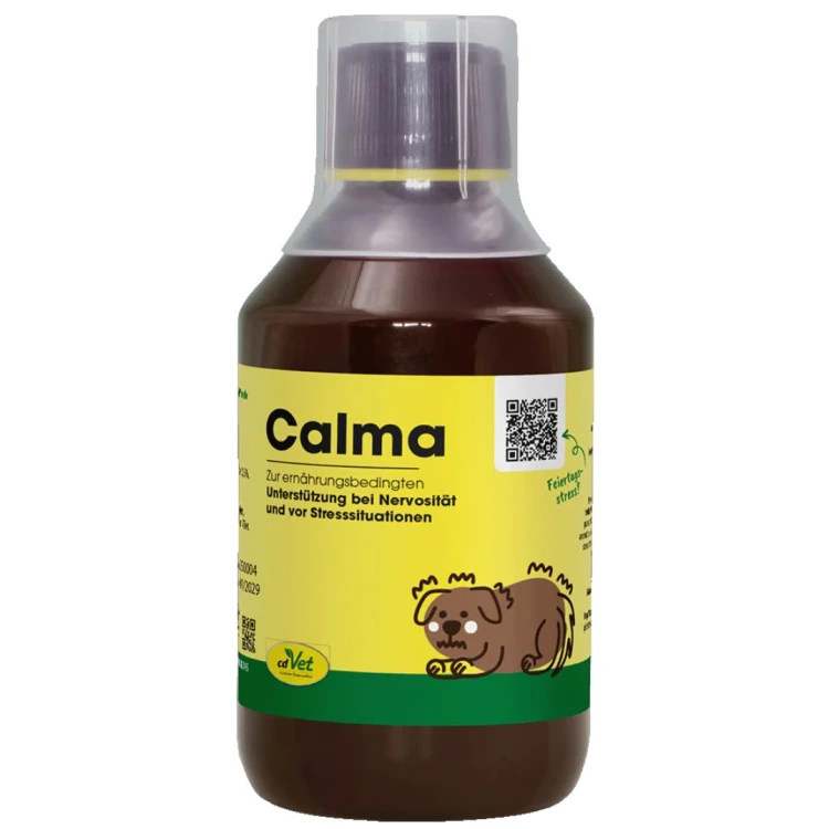 Naturalne krople uspokajające dla psa, kota i konia na stres i nerwowość – z melisą i dziurawcem  - cdVet Calma 250 ml.jpg