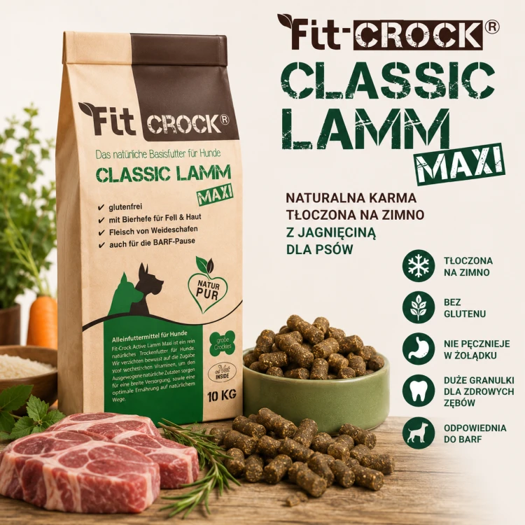 Fit-Crock Classic Maxi Jagnięcina Naturalna Karma dla psów tłoczona na zimno.png