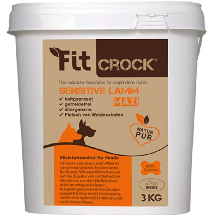 Fit-Crock Sensitive Maxi 3 kg- naturalna karma tłoczona na zimno z jagnięciną dla szczeniąt i młodych psów.jpg