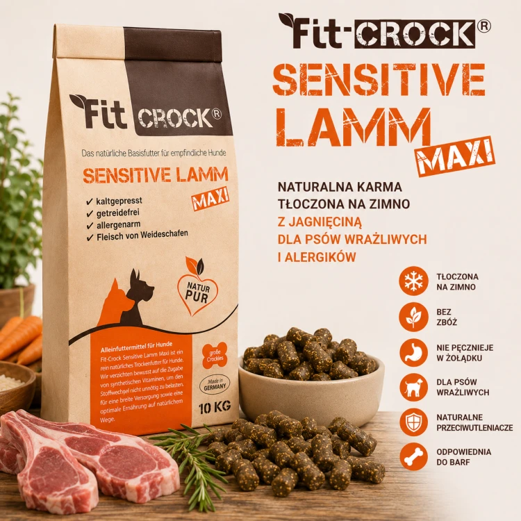 Fit-Crock Sensitive Maxi naturalna karma tłoczona na zimno dla psów wrażliwych.png