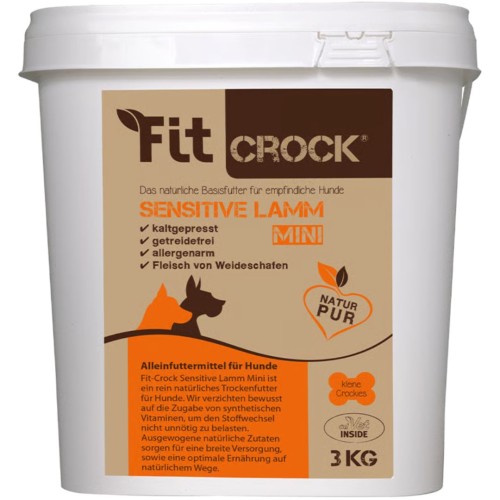 Fit-Crock Sensitive Mini 3 kg - naturalna karma tłoczona na zimno z jagnięciną dla szczeniąt i młodych psów.jpg