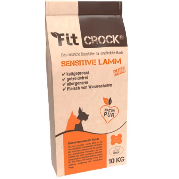 Fit-Crock Sensitive Mini 10 kg - naturalna karma tłoczona na zimno z jagnięciną dla szczeniąt i młodych psów.jpg
