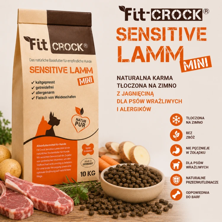 Fit-Crock Sensitive Mini naturalna karma tłoczona na zimno dla psów wrażliwich.png