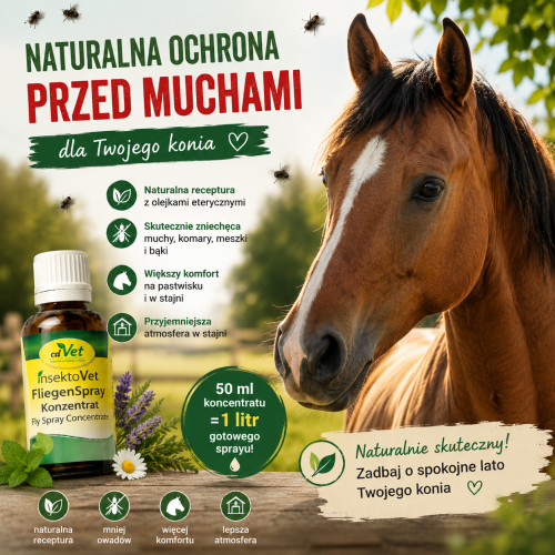 naturalny spray przeciwko muchom dla koni - cdvet insektovet fliegen konzentrat.png