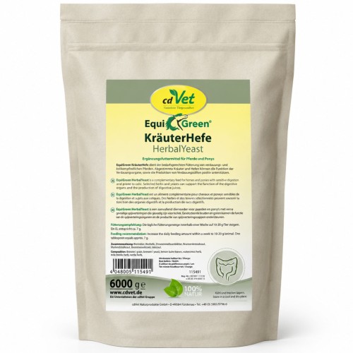 cdVet EquiGreen KräuterHefe 6 kg – naturalne drożdże ziołowe dla koni z wrażliwym układem pokarmowym i skłonnością do kolek.jpg