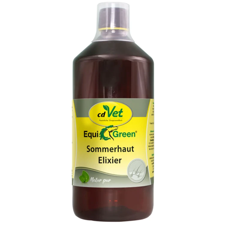 cdVet EquiGreen Sommerhaut Elixier 1 l – naturalny suplement dla koni ze skłonnością do świądu letniego i egzemy letniej.jpg