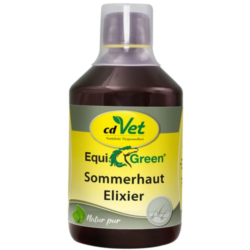 cdVet EquiGreen Sommerhaut Elixier 500 ml – naturalny suplement dla koni ze skłonnością do świądu letniego i egzemy letniej.jpg