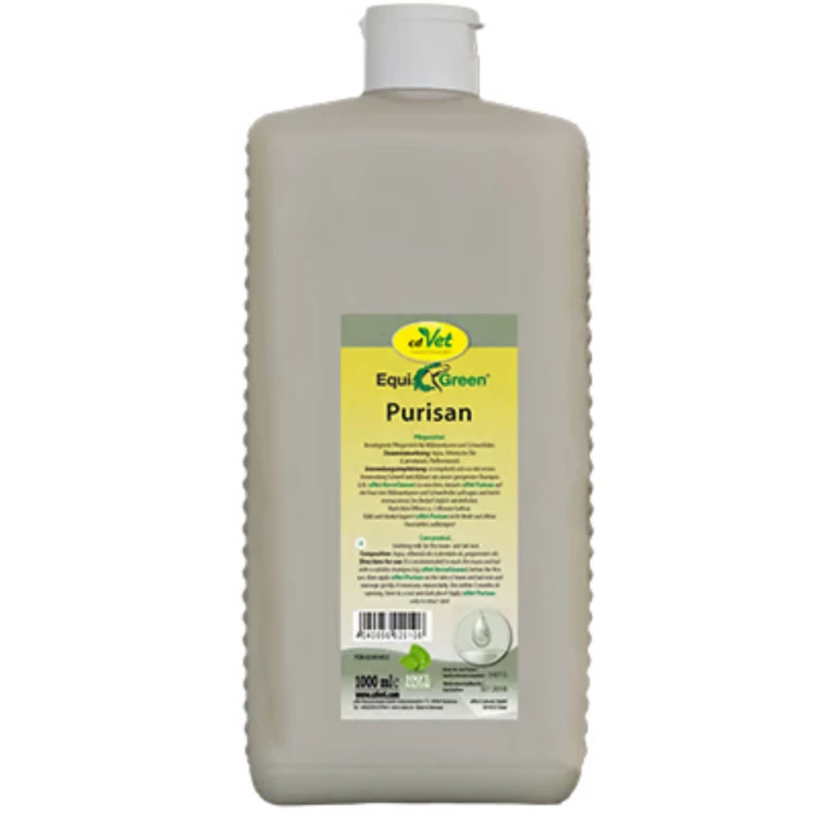 cdVet EquiGreen Purisan 1 l– naturalne mleczko do pielęgnacji grzywy i ogona koni ze skłonnością do świądu.jpg