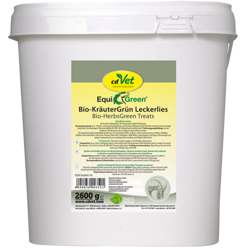 EquiGreen Bio-KräuterGrün Leckerlis 2.6 kg – naturalne BIO przysmaki z ziołami dla koni.png