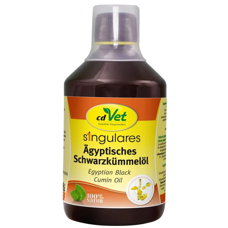 Singulares Ägyptisches Schwarzkümmelöl 500 ml – 100% egipski olej z czarnuszki dla koni i psów  cdVet.jpg